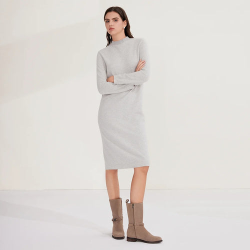 Luxury Knit Winter Long Sleeve Slim Fit Elegant Maxi Dress