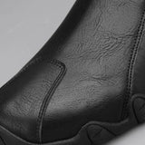 Luxury Round Toe Men Ankle Boots Light Slip