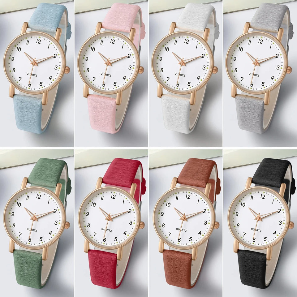 Casual Women's Watch Pu Leather Strap Wristwatch